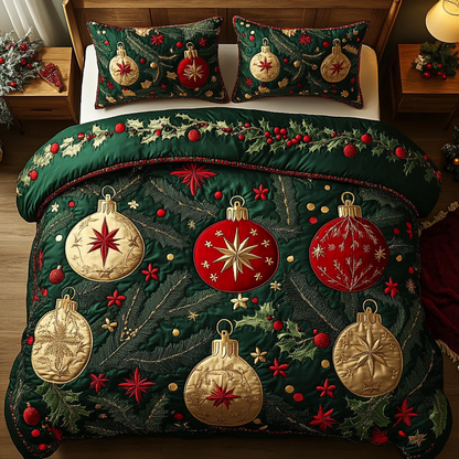 Festive Glow 3-Piece Quilted Bedding Set NCU0DK10082