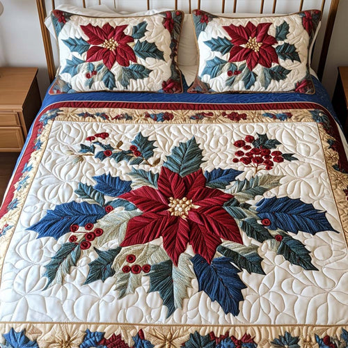 Festive Glow 3-Piece Quilted Bedding Set NCU0NT1988