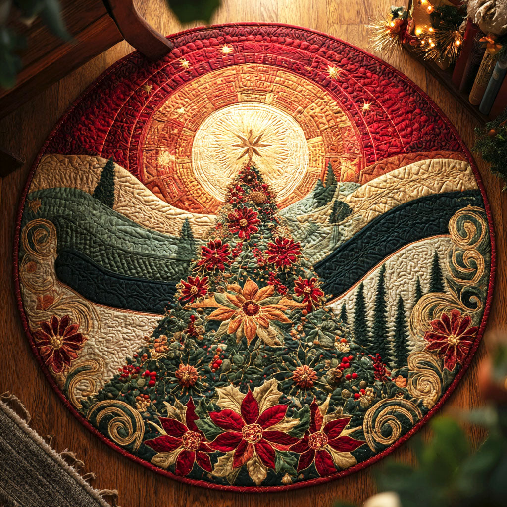 Festive Glow Tree Quilted Round Mat NCU0TV300
