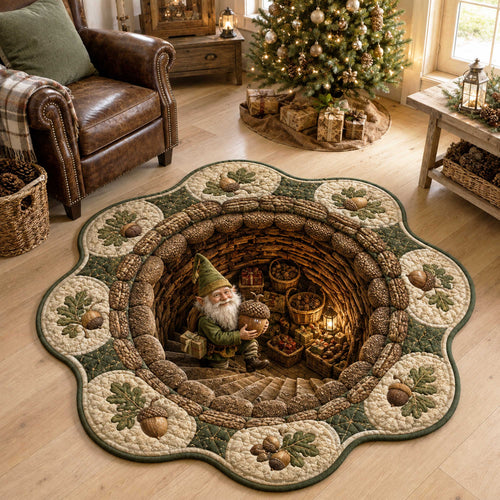 Festive Gnome Custom Shape Area Rug NCU0TD3149