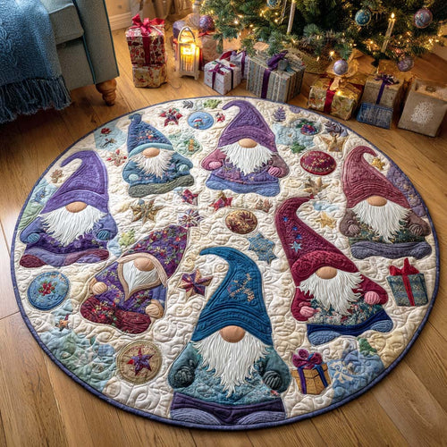 Festive Gnome Quilted Round Mat NCU0TD260