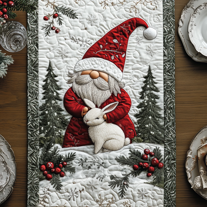 Festive Gnome Quilted Table Runner NCU0TL1571