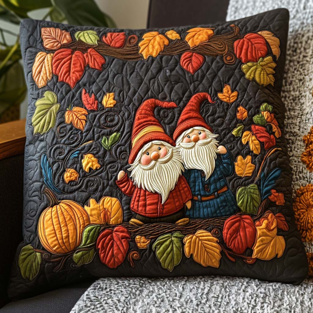 Festive Gnomes Quilted Pillow Case NCU0NT8788