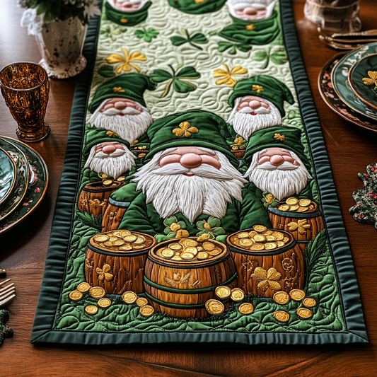 Festive Green Quilted Table Runner NCU0VH2557