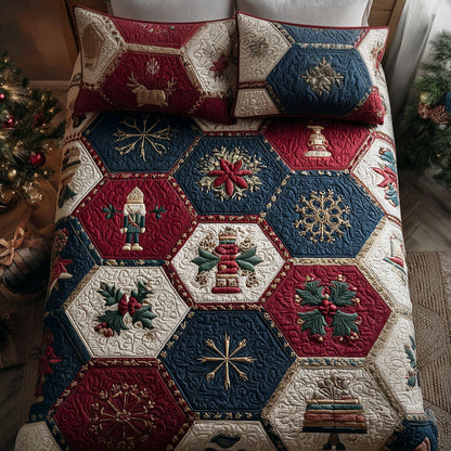 Festive Harmony 3-Piece Quilted Bedding Set NCU0PT9598