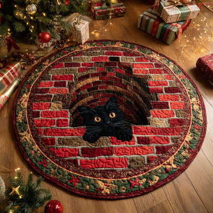 Festive Hearth Quilted Round Mat NCU0TV1102