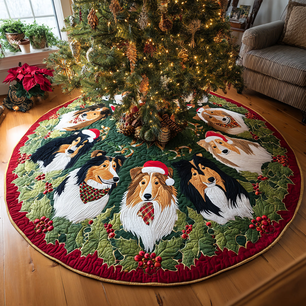 Festive Herd Christmas Quilted Tree Skirt NCU0DV8381