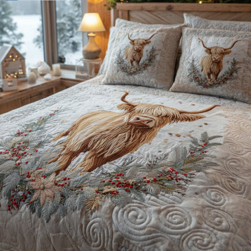 Festive Highland 3-Piece Quilted Bedding Set NCU0DV8874