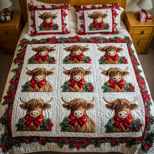 Festive Highland 3-Piece Quilted Bedding Set NCU0NT2462