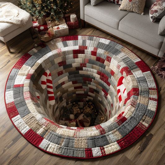 Festive Hollow Quilted Round Mat NCU0DV7775