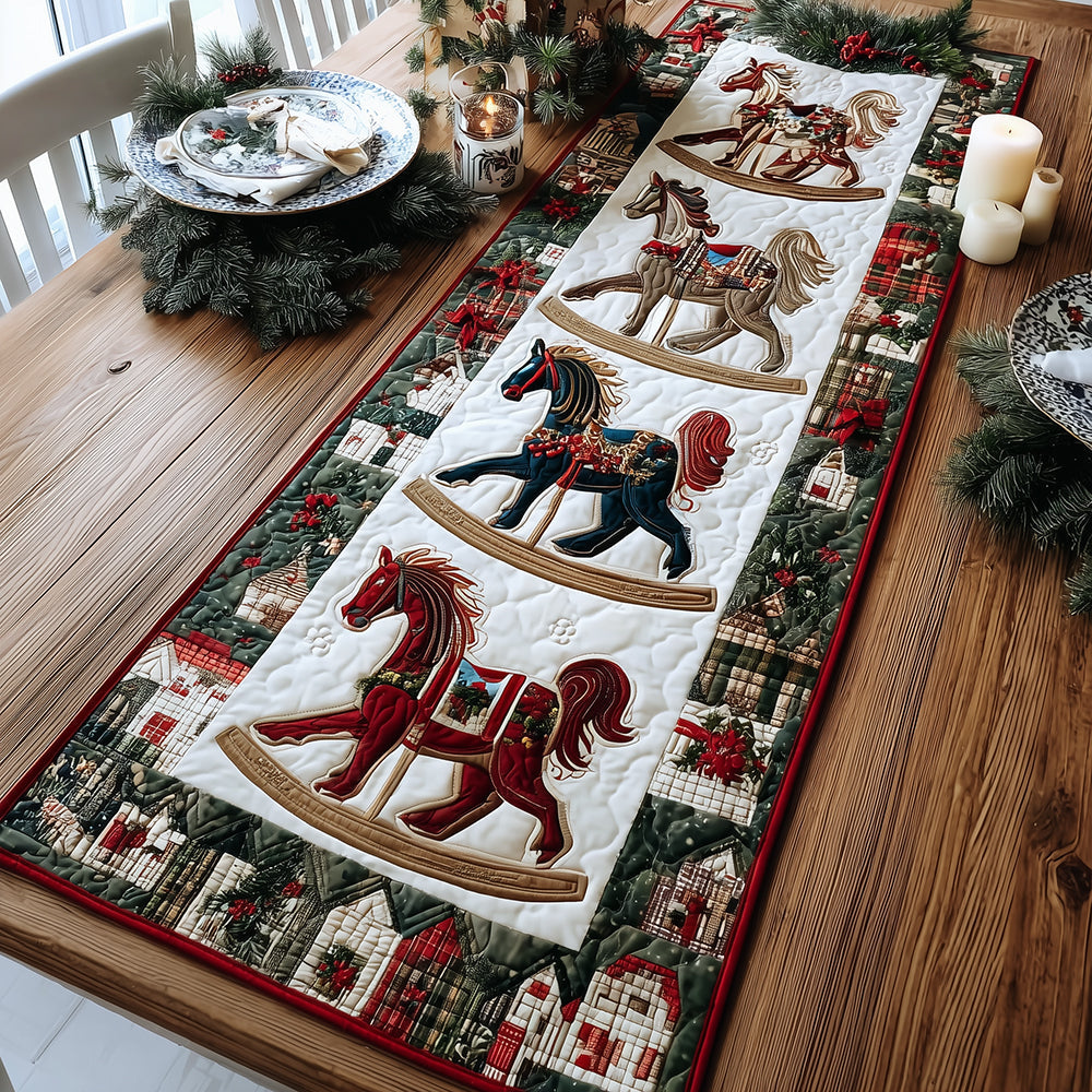Festive Horses Quilted Table Runner NCU0TH3374
