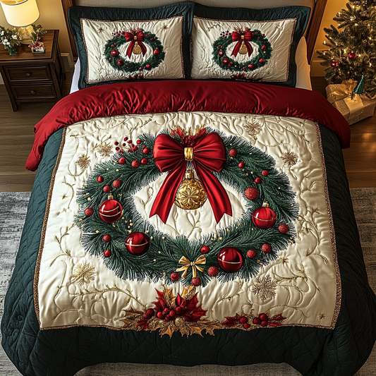 Festive Jewel Elegance 3-Piece Quilted Bedding Set NCU0DK2553