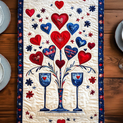 Festive Love Symphony Quilted Table Runner NCU0PT3798