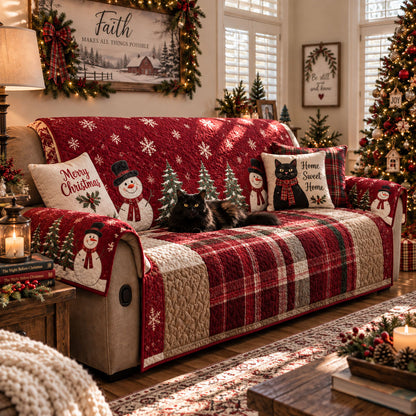 Festive Nights Quilted Sofa Cover NCU0PT9674