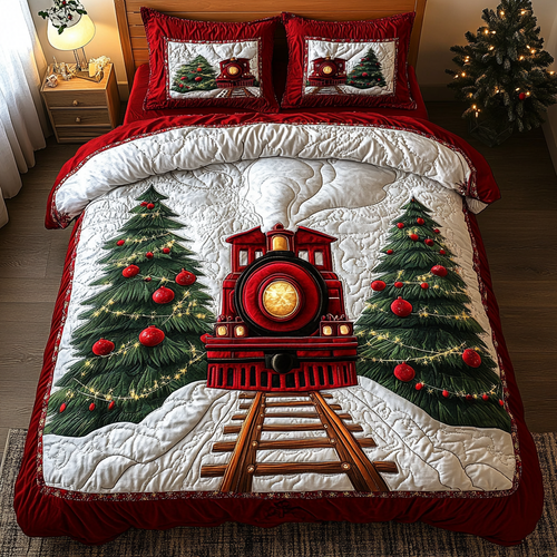 Festive Path 3-Piece Quilted Bedding Set NCU0DK10585