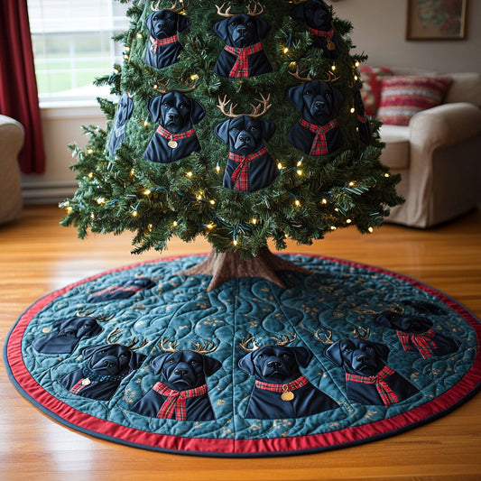 Festive Paws Christmas Quilted Tree Skirt NCU0DV8247