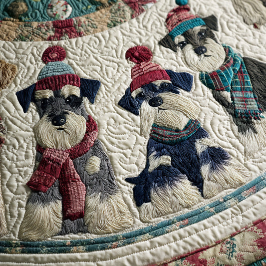Festive Paws Quilted Christmas Tree Skirt NCU0DV7623