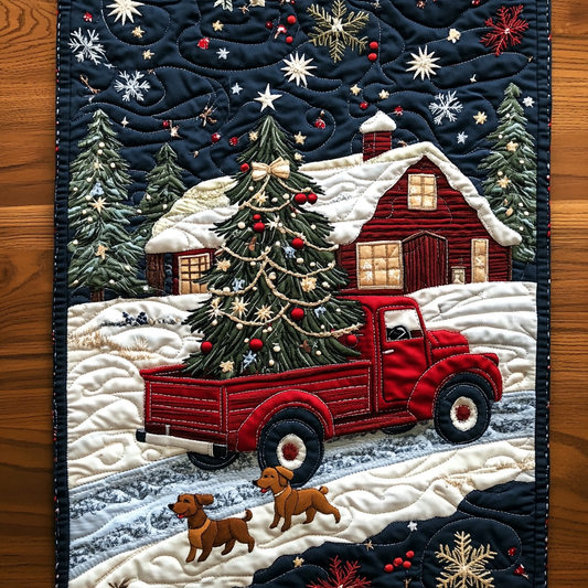 Festive Paws and Wheels Quilted Table Runner NCU0DK1454