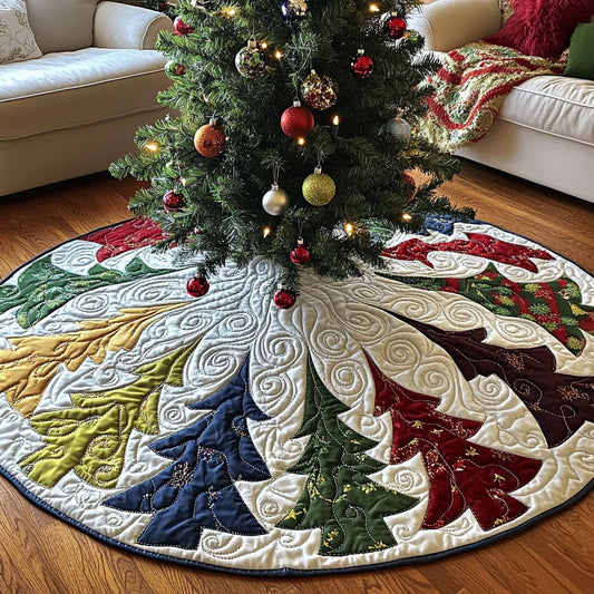 Festive Pine Elegance Quilted Christmas Tree Skirt NCU0PT1322