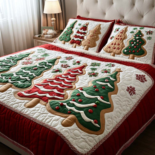 Festive Pines 3-Piece Quilted Bedding Set NCU0NT9970