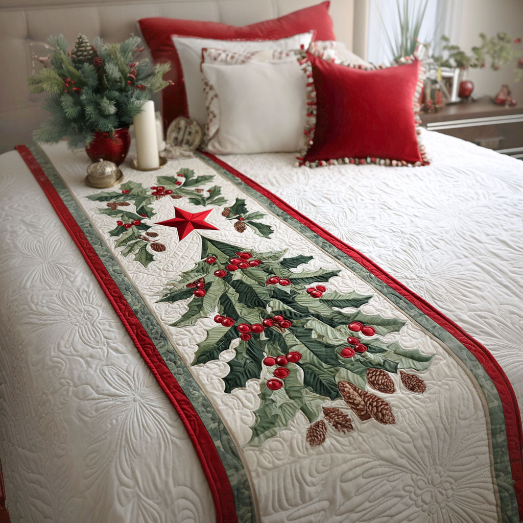 Festive Pines Quilted Bed Runner NCU0PT9147