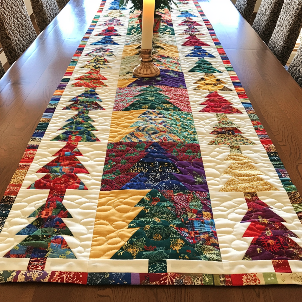 Festive Pines Quilted Table Runner NCU0VH202