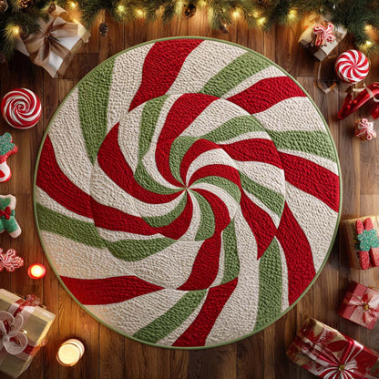 Festive Pinwheel Quilted Round Mat NCU0XD526