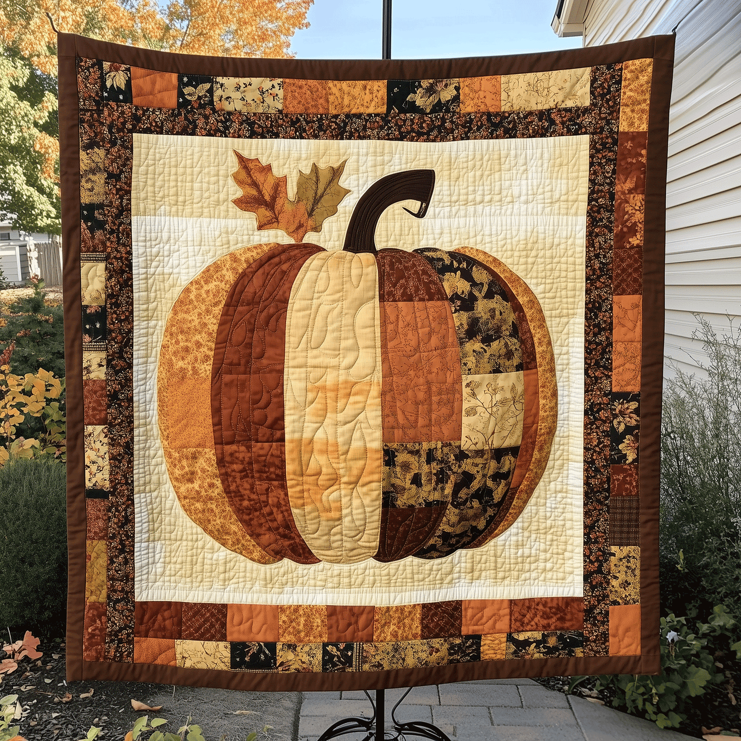 Festive Pumpkin Quilted Blanket NCU0TH1836