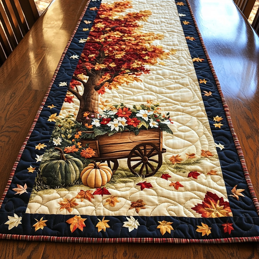 Festive Pumpkin Quilted Table Runner NCU0DK9121