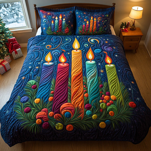 Festive Radiance 3-Piece Quilted Bedding Set NCU0DV7925