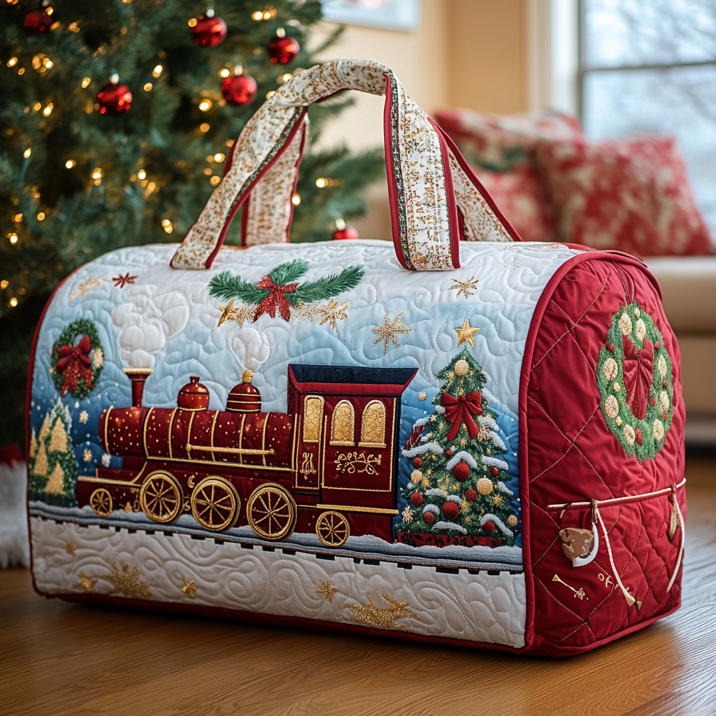 Festive Rails Quilted Duffle Bag NCU0DK9972