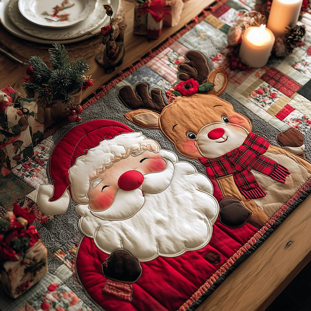 Festive Red Nose Quilted Table Runner NCU0TH3426