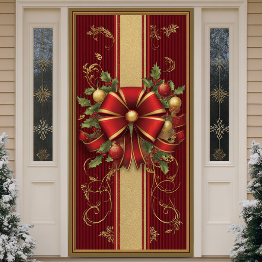 Festive Ribbon Quilted Door Cover NCU0DK11253