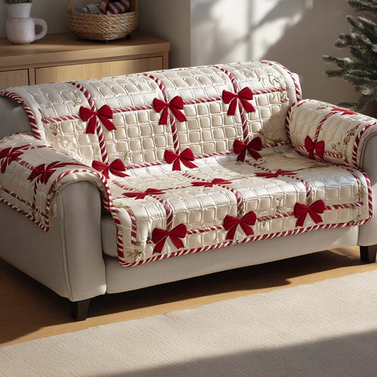Festive Ribbon Quilted Sofa Cover NCU0XD745