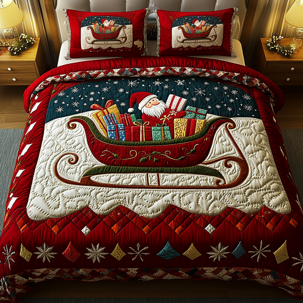 Festive Ride 3-Piece Quilted Bedding Set NCU0VH1026
