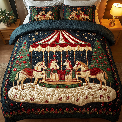 Festive Ride Delight 3-Piece Quilted Bedding Set NCU0DK2471