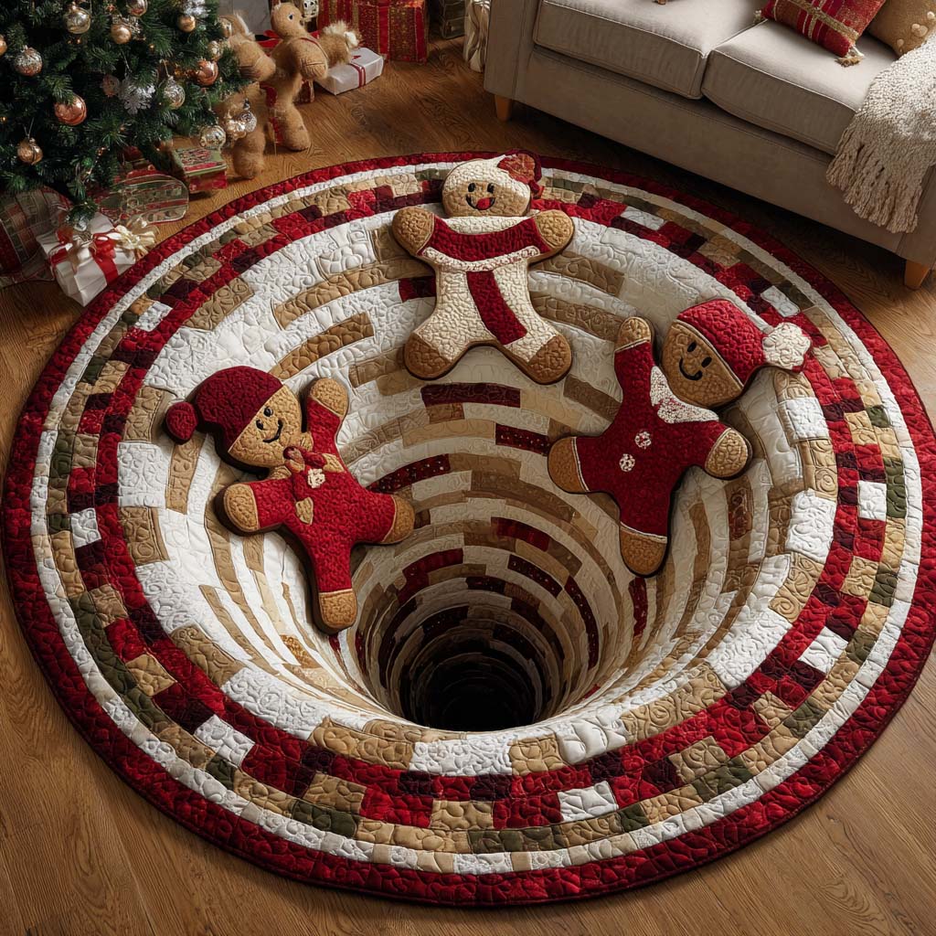 Festive Rings Quilted Round Mat NCU0NT10005