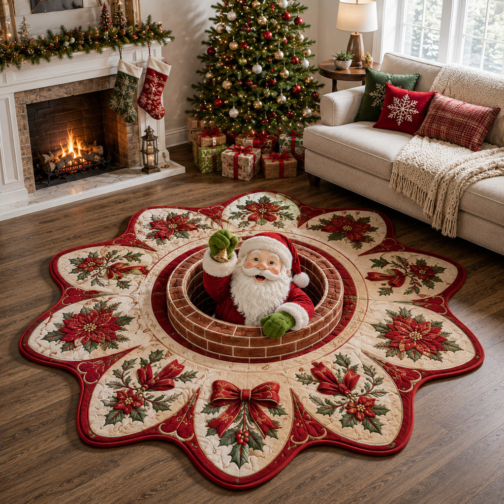 Festive Santa Claus Custom Shape Area Rug NCU0HH2138