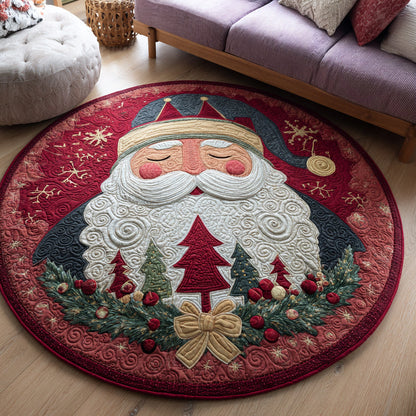 Festive Santa Claus Quilted Round Mat NCU0HH579