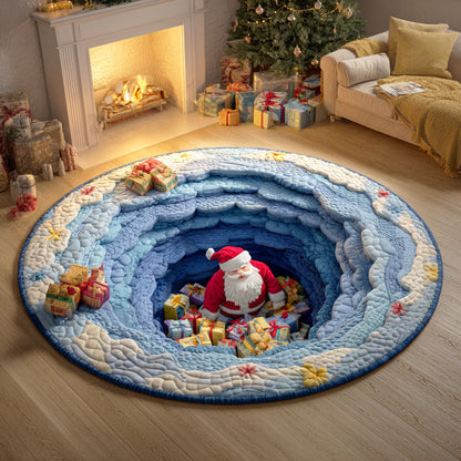 Festive Santa Gift Quilted Round Mat NCU0TD793