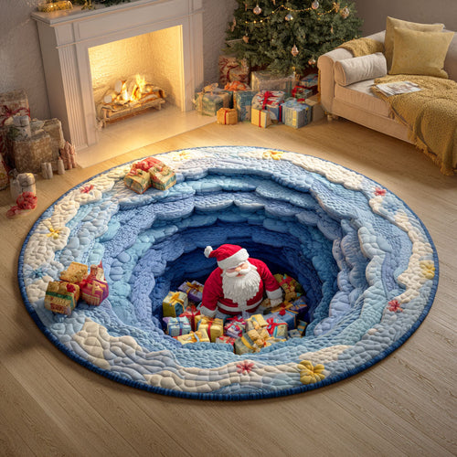Festive Santa Gift Quilted Round Mat NCU0TD793