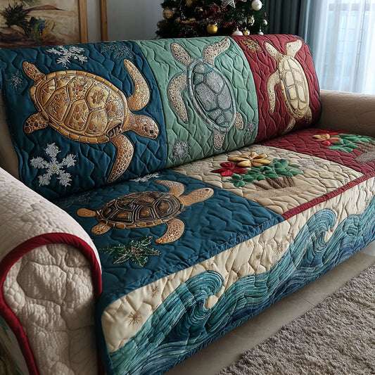 Festive Sea Turtle Quilted Sofa Cover NCU0PT10698