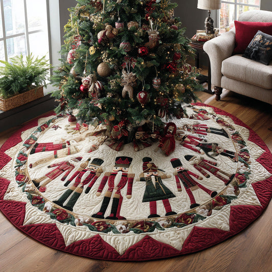 Festive Sentinel Quilted Christmas Tree Skirt NCU0DV7899