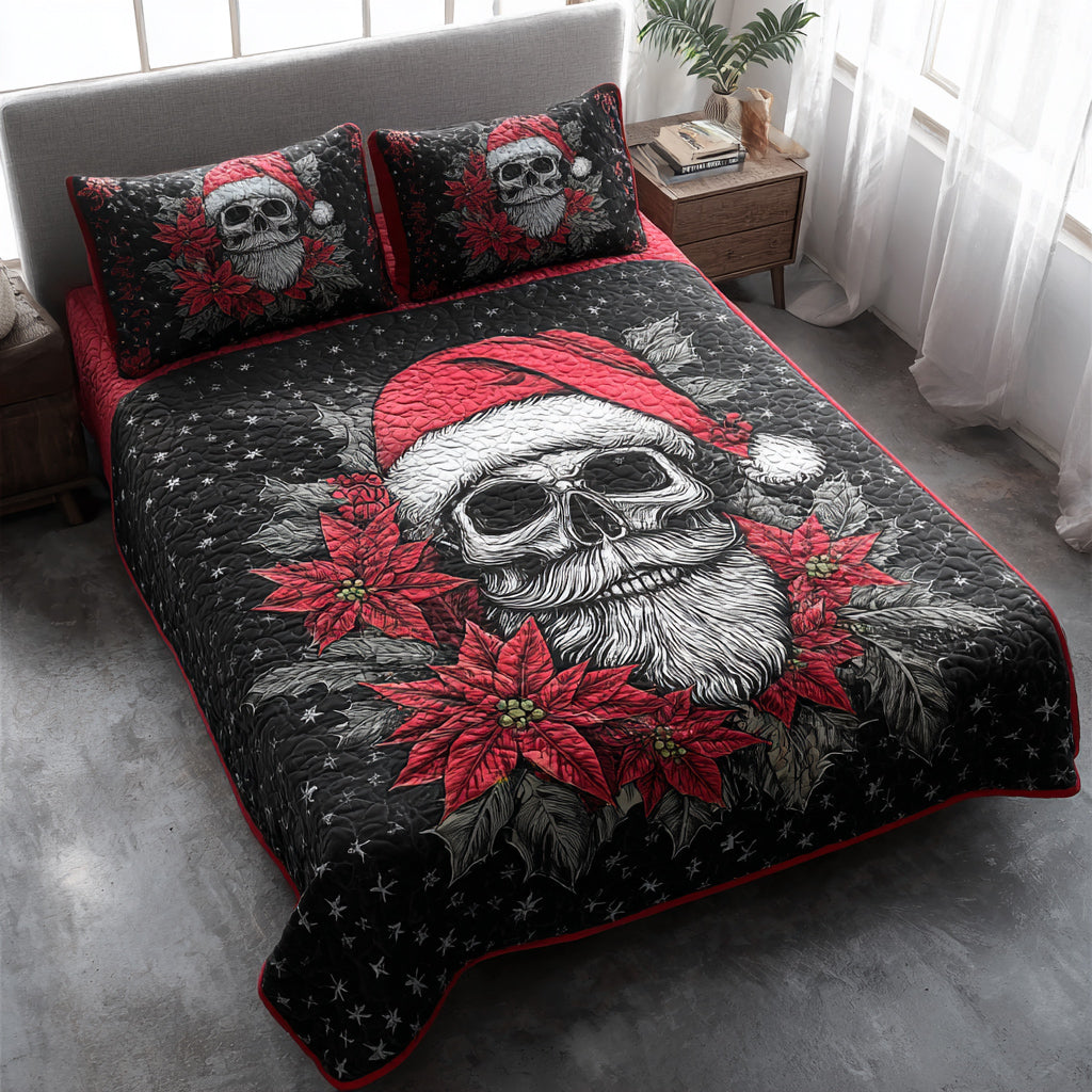 Festive Skull Beard 3-Piece Quilted Bedding Set NCU0HH754