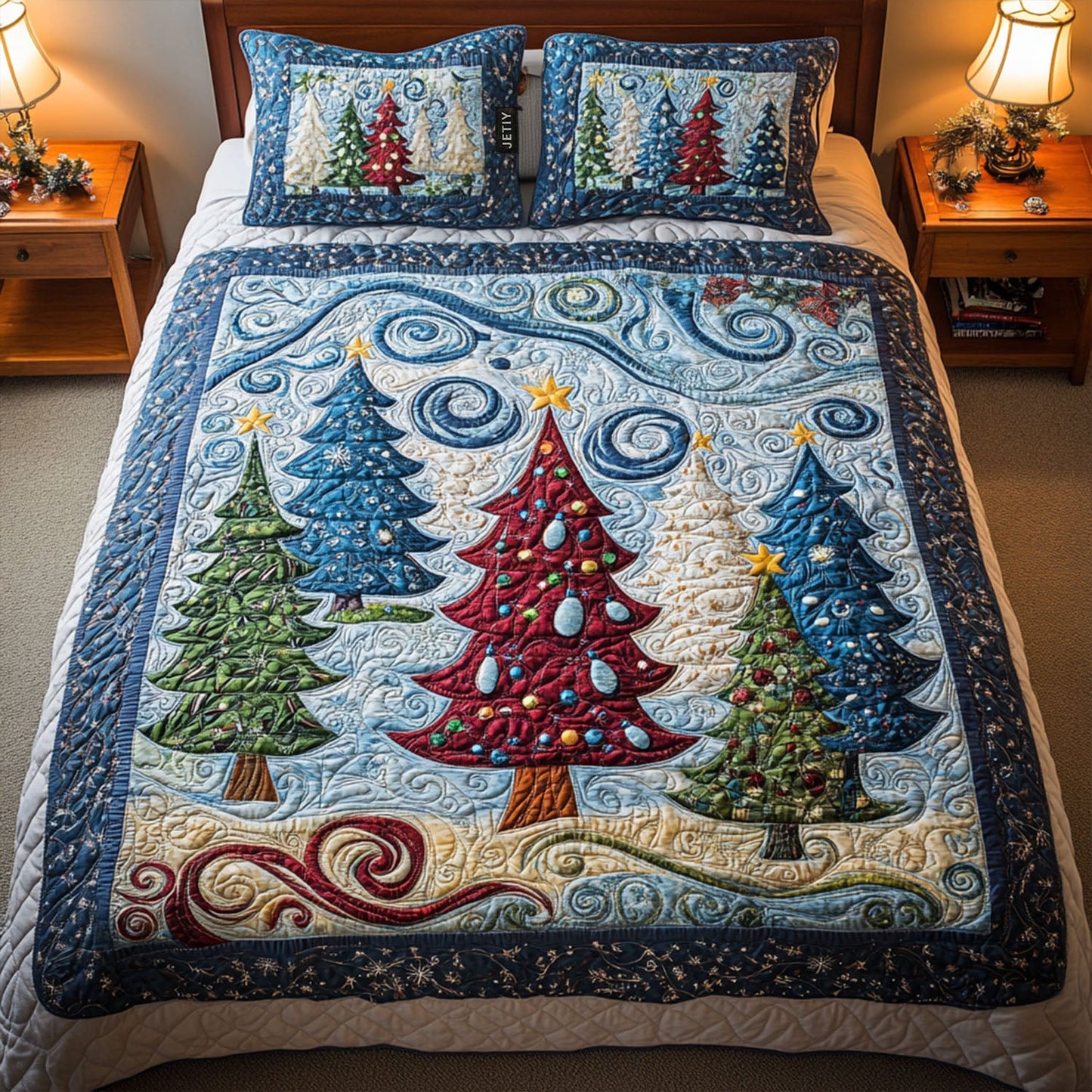 Festive Spirit 3-Piece Quilted Bedding Set NCU0PT2149