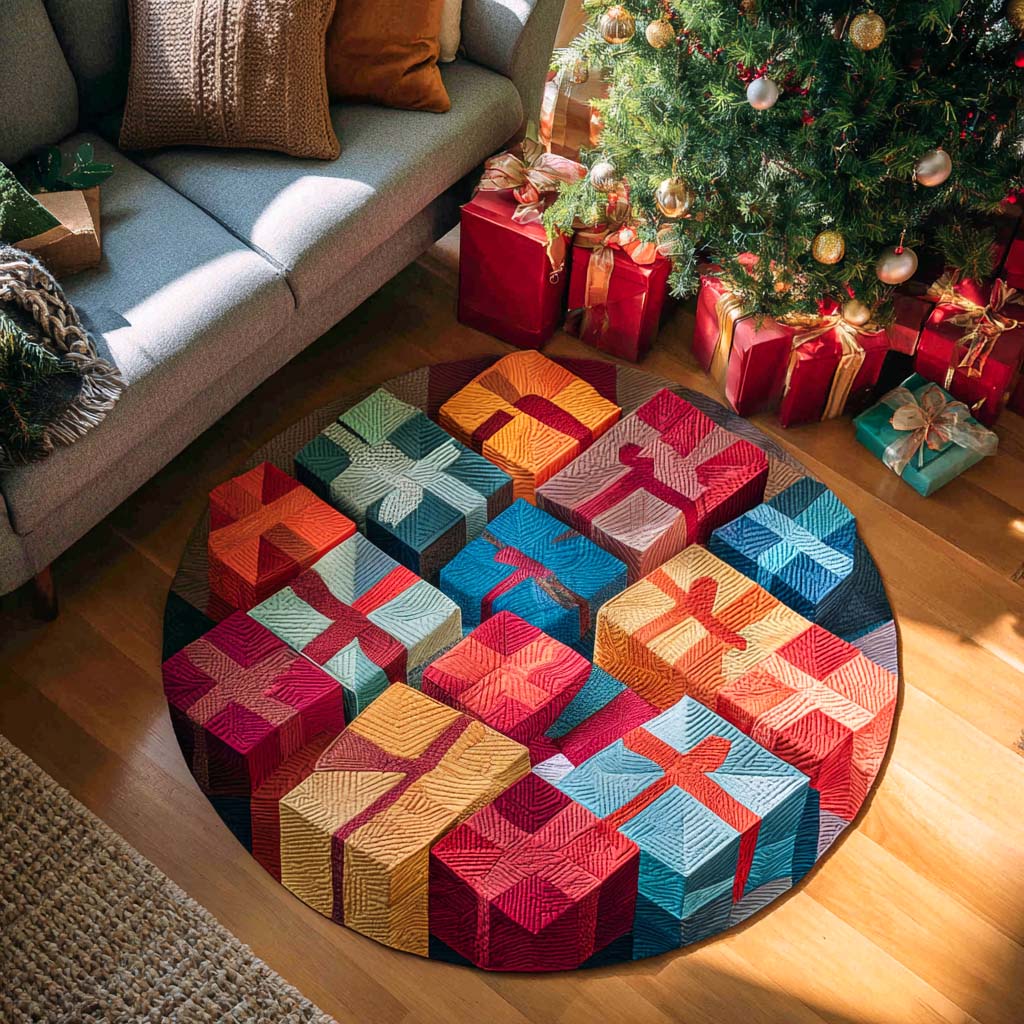 Festive Stacks Quilted Round Mat NCU0XD584
