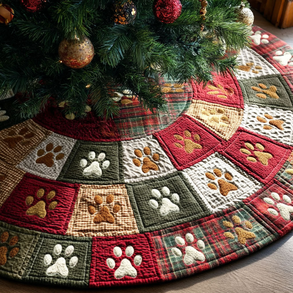 Festive Tracks Christmas Quilted Tree Skirt NCU0TV1068