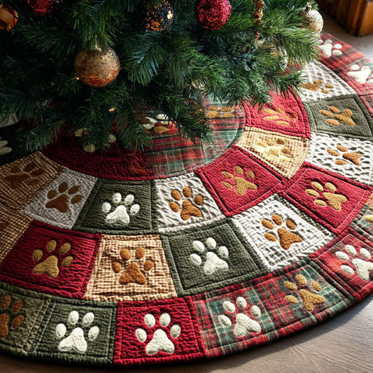 Festive Tracks Christmas Quilted Tree Skirt NCU0TV1068
