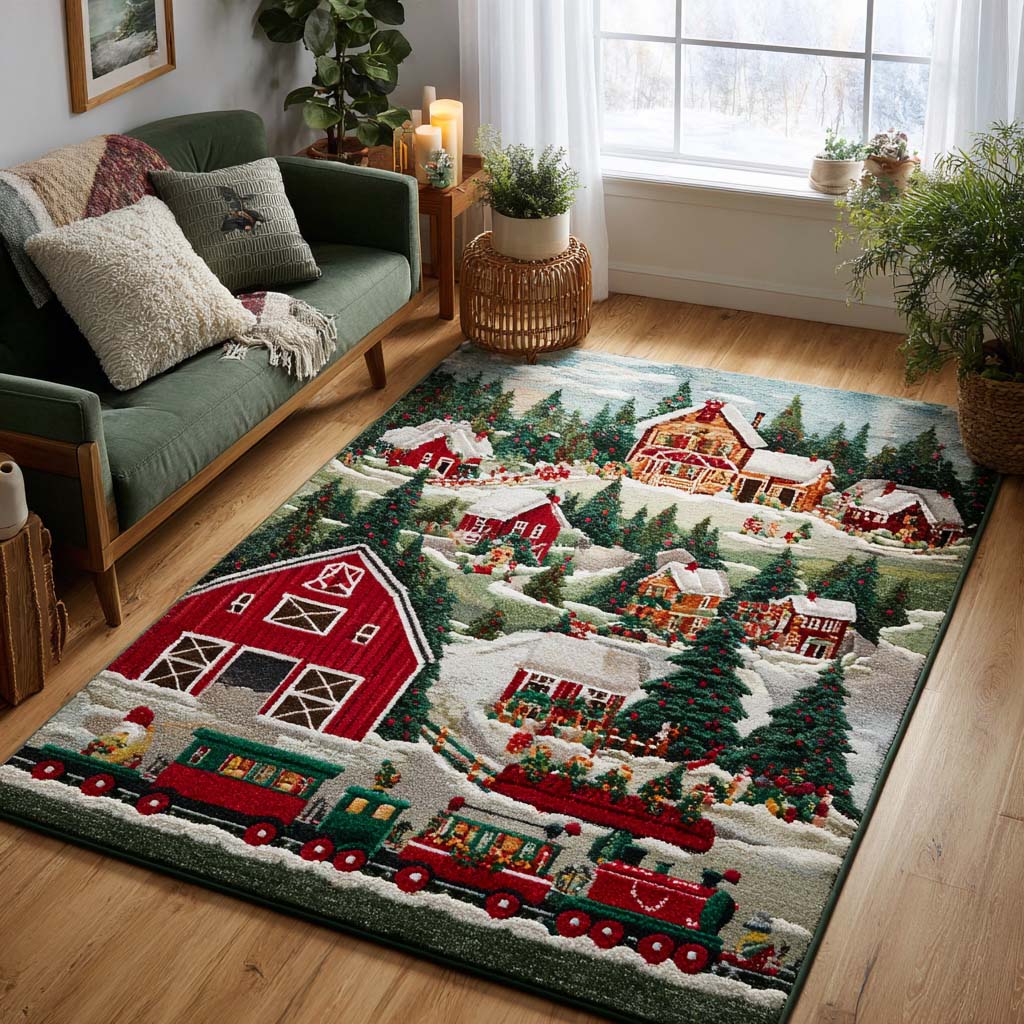 Ariva Train Rug Festive Train Area Rug NCU0NT10079 – Vantique