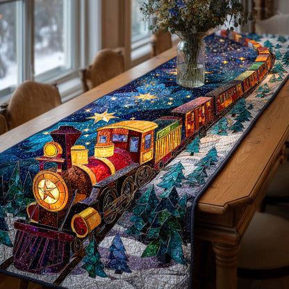 Festive Train Dreams Quilted Table Runner NCU0NT11307